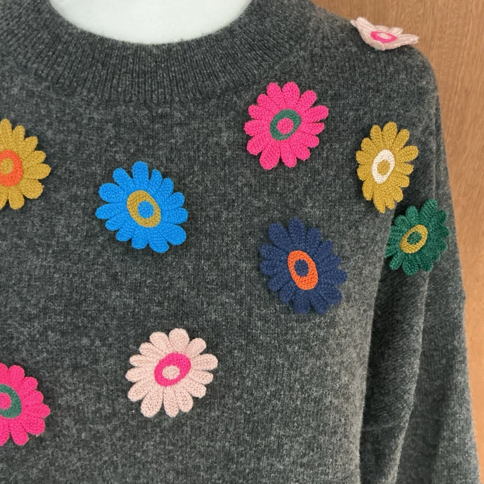 Suéter Boden Bordado Crochet Floral Apliques Cottagecore Talla 16/18 Foto 2 de 4