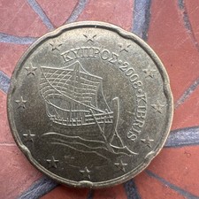 20 Euro Cent Coin Kyproe 2008 Kibris Circulated Coin Collectible Coin Circulated Coin