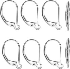 8pcs 925 Sterling Silver Earring Hooks Leverback French Ear Hook Wire... 