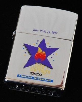 Vintage Zippo 1997 Light The Night A Musical Celebration Ölfeuerzeug ungezündet