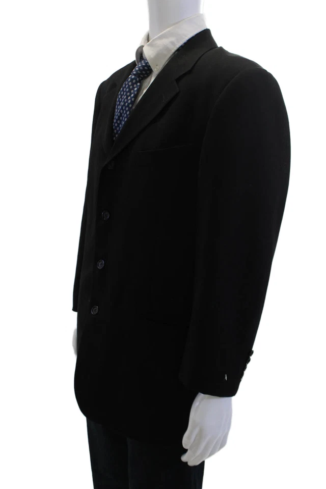Костюм шерстяной мужской классический черный Zanetti Super 100s куртка размер 52 - Изображение 3 из 4