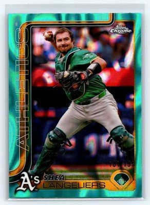 2025 Topps Chrome Baseball Shea Langeliers #58 Aqua Lava Refractor /199