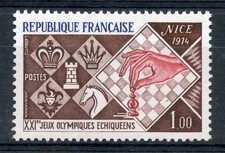 🦬Timbre France N°1800 - Luxe ** - JO Echiqueens - MNH** - 1974🦬