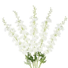 Ivory Flowers 33.86" Delphinium Artificial Flwoers Cream White Fake Flowers 5...