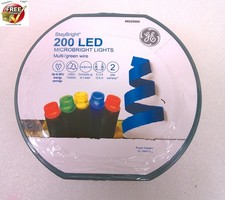 GE StayBright 200 Count 41.4-ft Multi Colored Micro LED Christmas String Lights