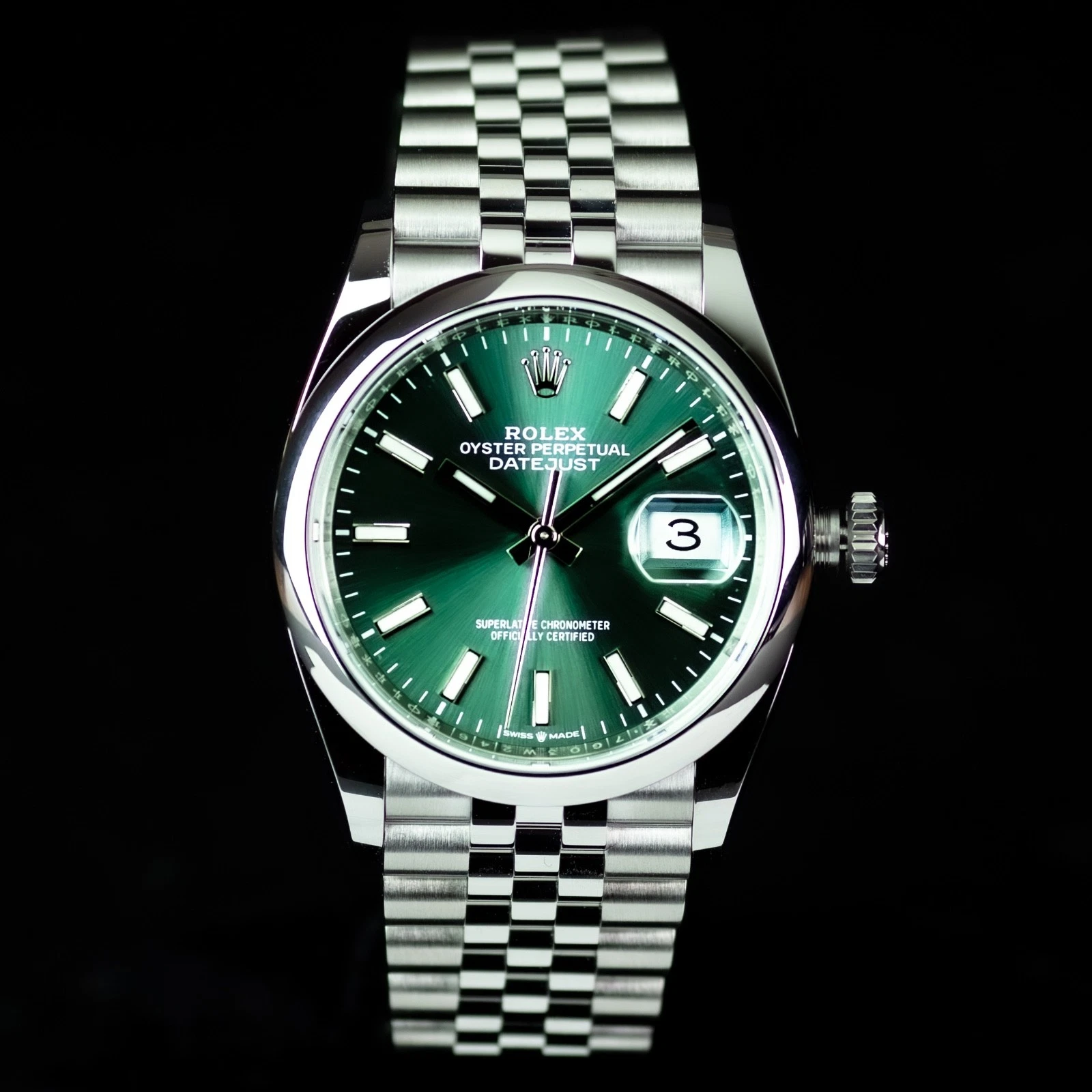 2025 Rolex Datejust 36 Green Dial 126200 Jubilee Bracelet
