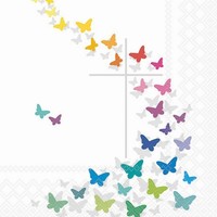 20 Servietten Communion Butterflies Schmetterlinge Kreuz Konfirmation 33X33Cm