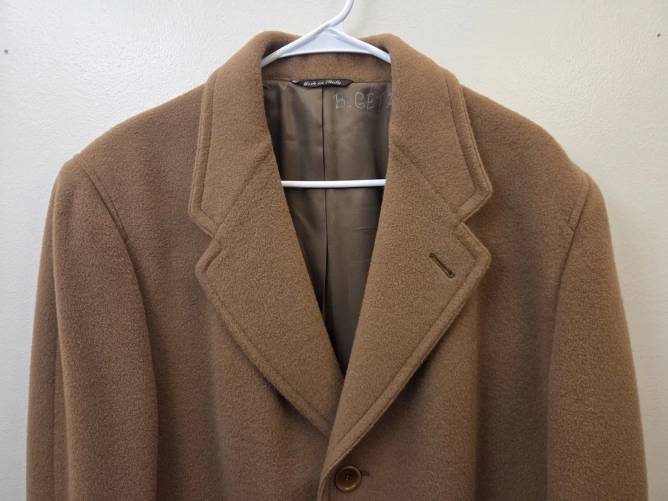 Canali Men’s Pure 100% Pure Wool Overcoat Camel 4-Button Jacket Coat SZ 48R - Image 3 of 4