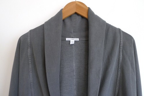 JAMES PERSE Shawl Collar French Terry Jacket Sweatshirt Cinch Waist USA 1 S $298 - Picture 3 of 8