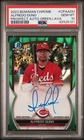 2023 Bowman Chrome Alfredo Duno Green Lava Refractor Auto #19/99 PSA 10 Gem