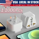 1-1000Pcs European EU To US American Adapter Plug Converter Euro Asia to USA Lot