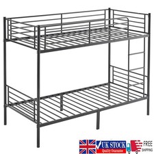 Metal Bunk Bed for Kids Teens Adults w/ Ladder & Full-Length Guard Rail & Space