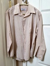 Vtg Sears Perma-Prest Dress Shirt Mens 16 1/2-32 Pink Button Down Made In Korea