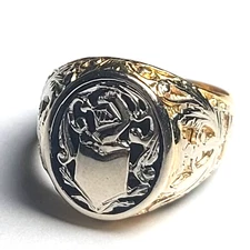 Men's 18K Solid Gold Vintage 60s Italy Signet Ring