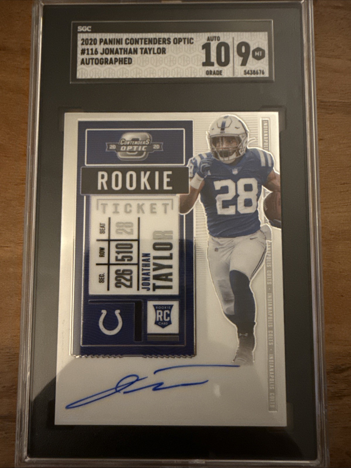 2020 Panini Contenders Optic Jonathan Taylor Rookie Auto #116