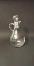 Vintage Anchor Hocking Glass Oil And Vinegar Cruet Bottle  W/Stopper 6.5”