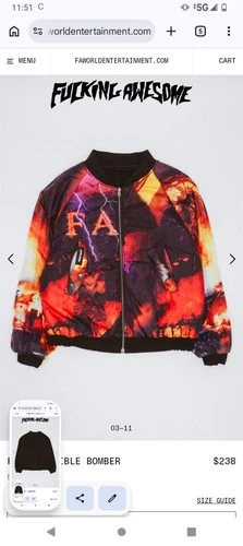 FA F*CKING AWESOME NEW WITH TAGS REVERSIBLE BOMBER-BLACK MEDIUM image 11