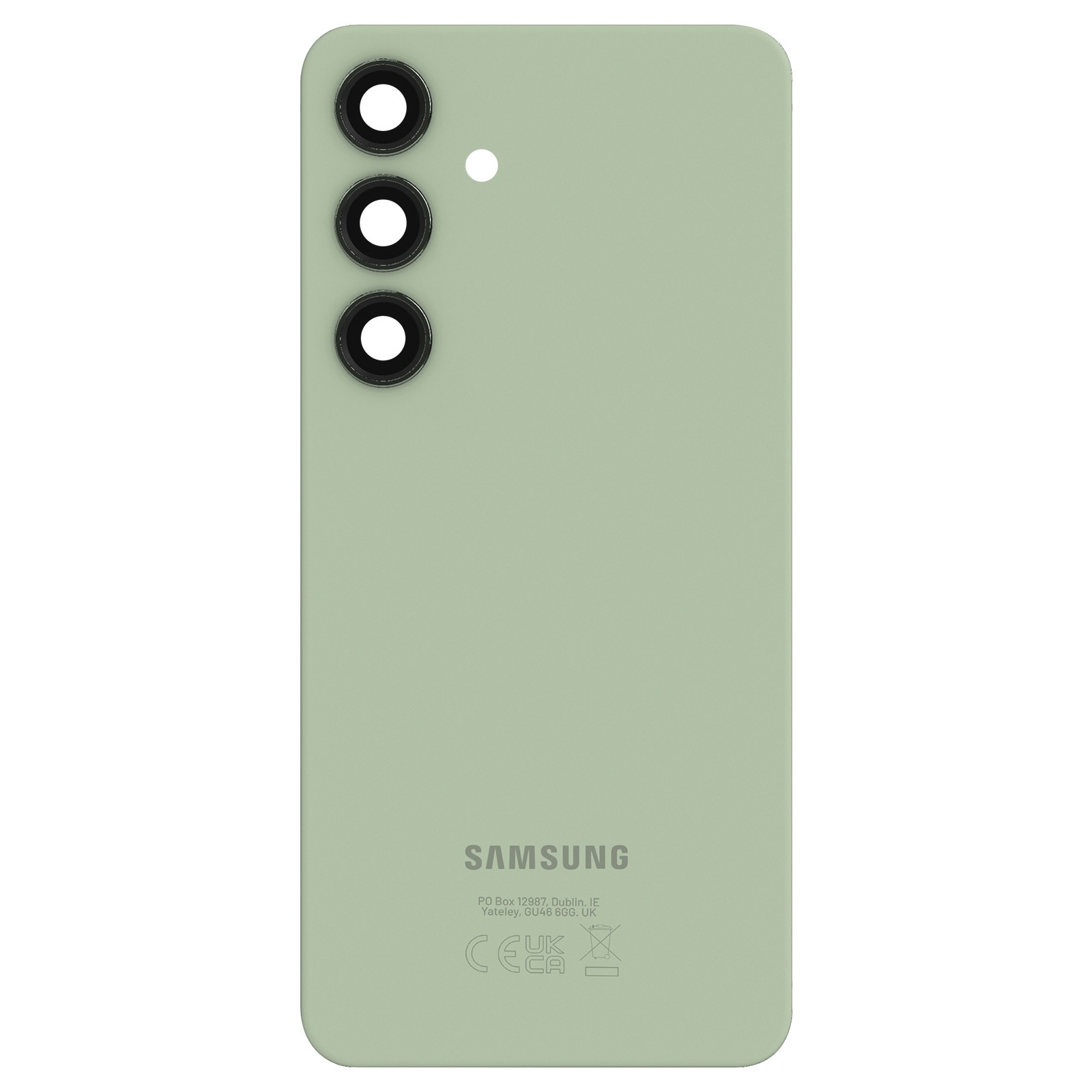 Dos en verre d'origine pour coque de Galaxy S24 Plus finition vert pâle mat