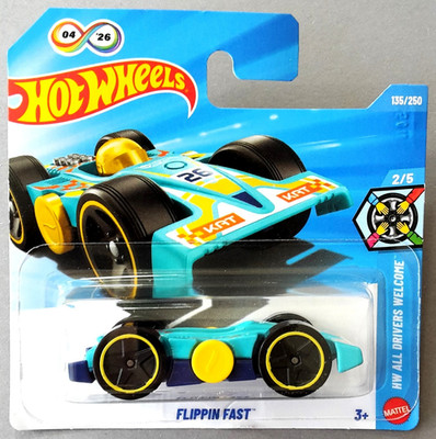 Hot Wheels Flippin Fast türkis 2026 Finger-Spin HW All Drivers Welcome 2/5 OVP