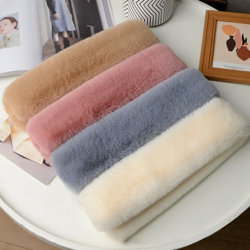 Thickened Neck Scarf Plush Faux Rabbit Fur Scarf Cross Scarf Autumn Winter - Picture 11 of 20