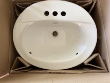 Zurn Z5114 20" X 17" Drop In Oval Lavatory White Counter Top