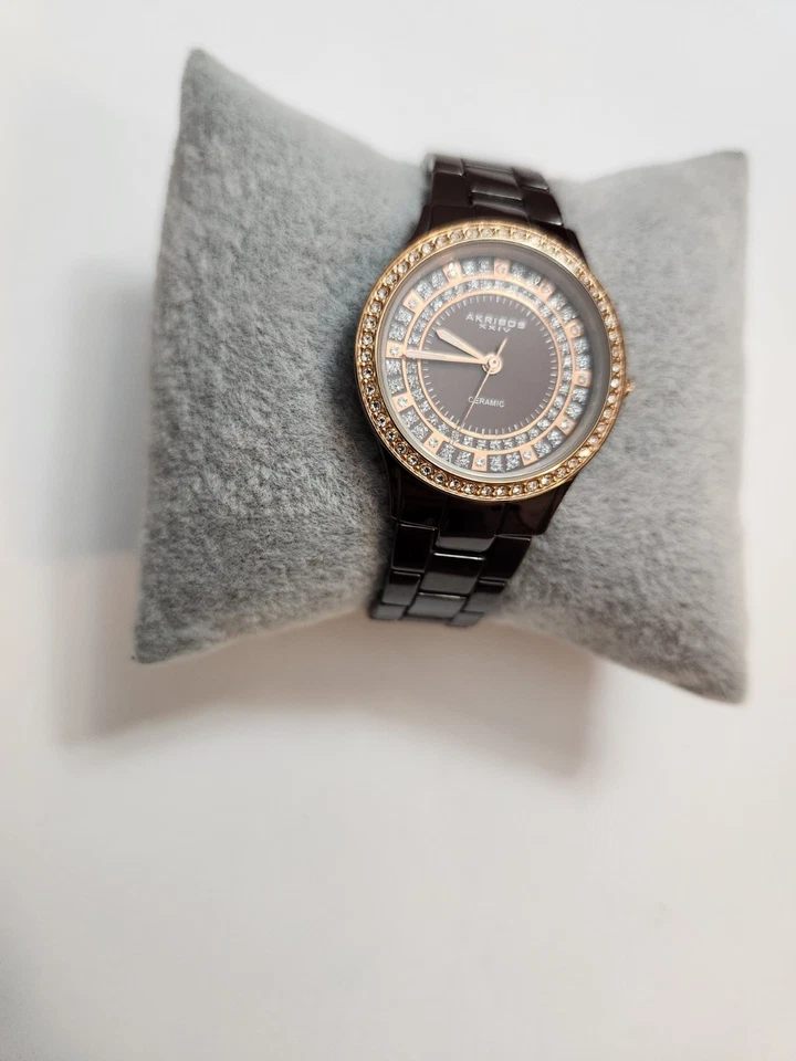Ladies Akribos Ceramic AK509BR Watch.  New Battery - Image 2 of 4