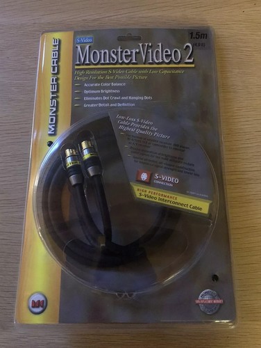 MONSTER VIDEO S-VIDEO 1,5 m 4,9 Fuß VERBINDUNGSKOMPONENTENKABEL Hohe Qualität