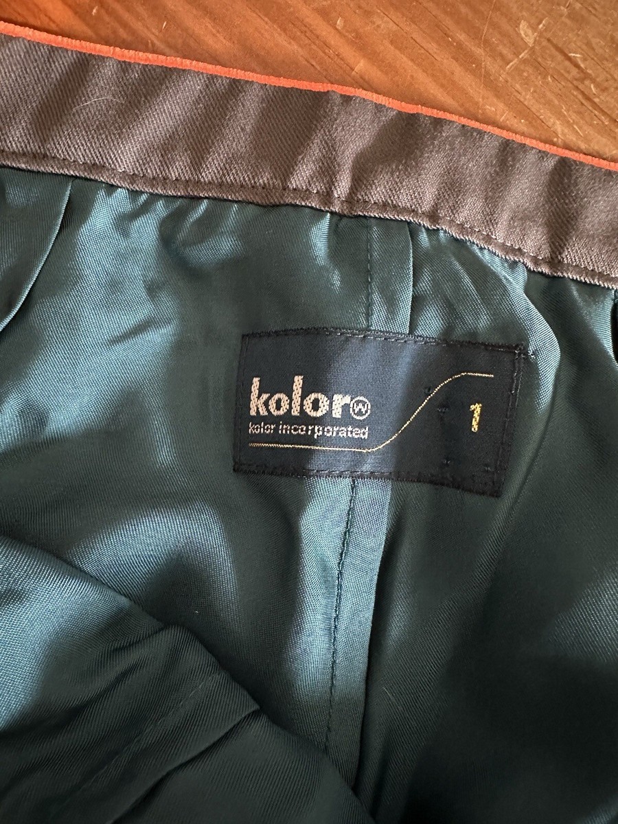 KOLOR incorporated Womens S CROPPED Wool PANTS Scalloped Hem