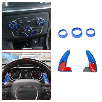  Steering Wheel Shift Paddle & AC Switch Knob Trim for 2015+ Charger/Challenger 