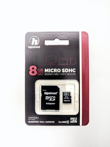 (LOT de 5) Carte micro SDHC 8 Go avec adaptateur classe 4 (HS-MICROSD-8 Go) - Photo 2 sur 2