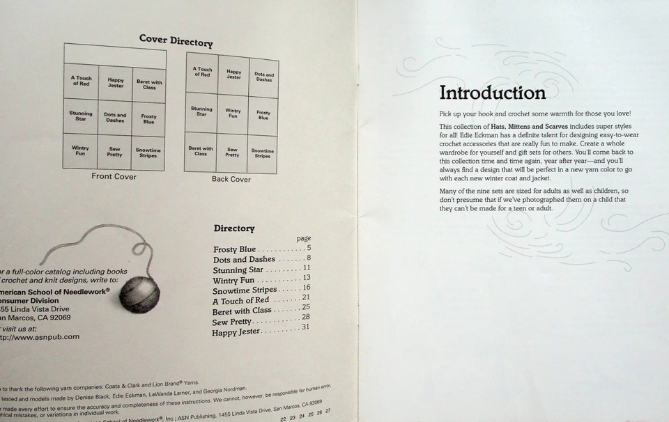 Hats Mittens & Scarves Crochet Patterns By American School Of Needlework - Image 2 of 4