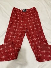 Houston Rockets NBA Mens Sleep Lounge Pajamas Polyester Print Pants Xl 40X42 Red
