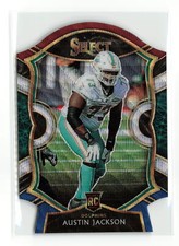 AUSTIN JACKSON #91 RC 2020 PANINI SELECT DOLPHINS TRI COLOR
