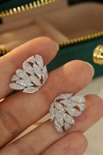 Round Cut Simulated Diamond Women's Stunning Stud Earring 14k White Gold Plated