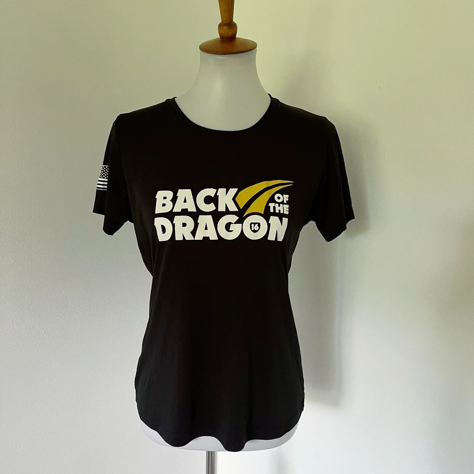 Camiseta Top Back of the Dragon Tazewell VA Motociclista Negra Para Mujer M Foto 2 de 4