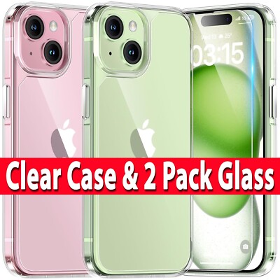 Clear Case für Apple iPhone 15, Slim Silikon Stoßfest Armor Handyhülle Cover 