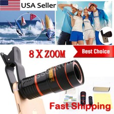 HD 8X Clip on Optical Zoom Telescope Camera Lens for Universal Mobile Cell Phone