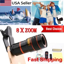 HD 8X Clip on Optical Zoom Telescope Camera Lens for Universal Mobile Cell Phone