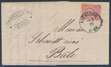 Dt. Reich 10 PFENNIGE EF Grenzrayon 1877 Altkirch nach Schweiz Befund (S21920)