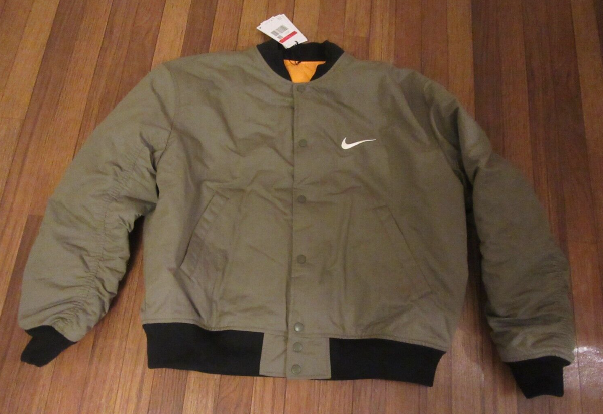 Nike Stussy Reversible Varsity Jacket Size Large Olive Nike Stussy Reversible Varsity Jacket Size Large Olive