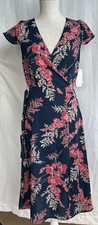 ROW A Women’s Floral Faux-Wrap Midi Dress Size S New With Tags
