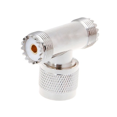 for T Shape UHF Male PL259 To 2 UHF Female SO239 Triple RF Connector 3-way Coaxi - Zdjęcie 3 z 8