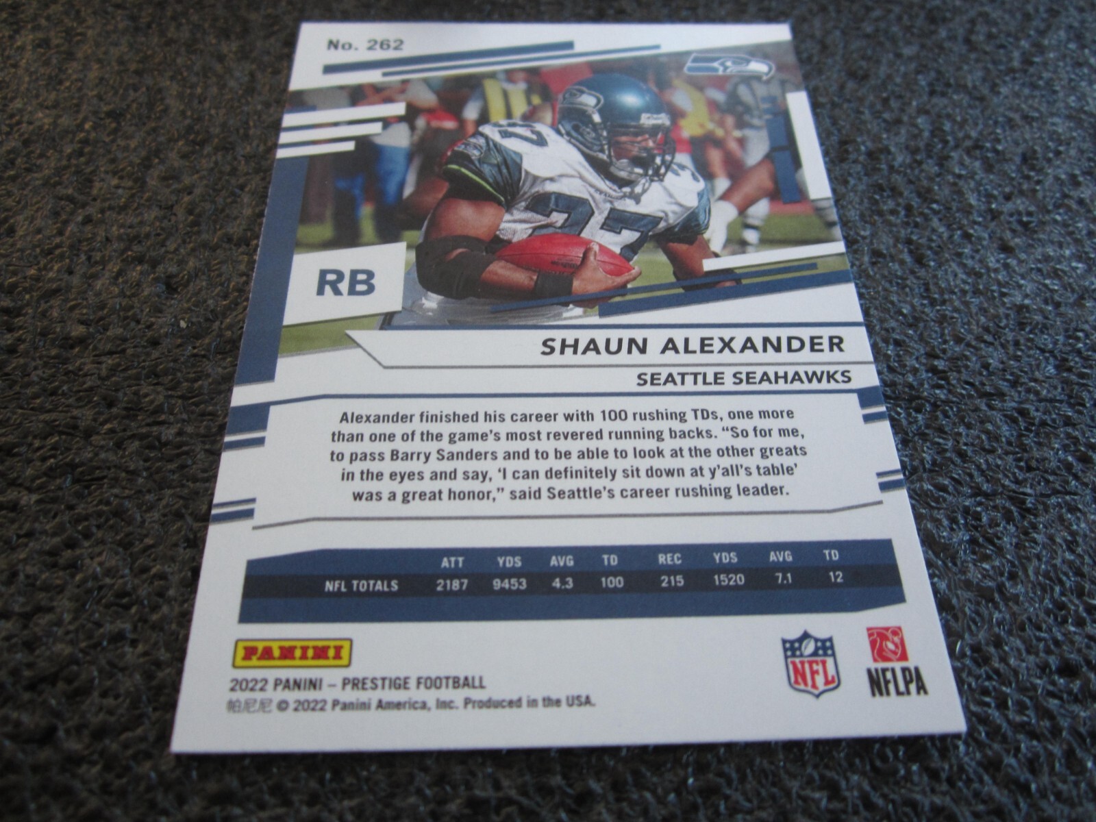 2022 PANINI PRESTIGE NFL CARD SHAUN ALEXANDER SEAHAWKS 262 eBay