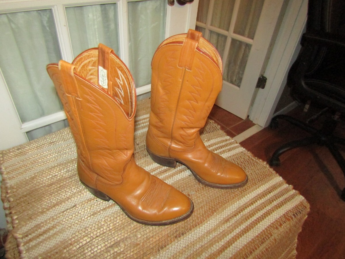 Vintage‎ Nocona Men\'s Western Cowboy Boots Orange Brown Leather Size 8 D Nocona Cowboy Boots Size 9 D Vintage Leather Brown Texas - Etsy main image 4