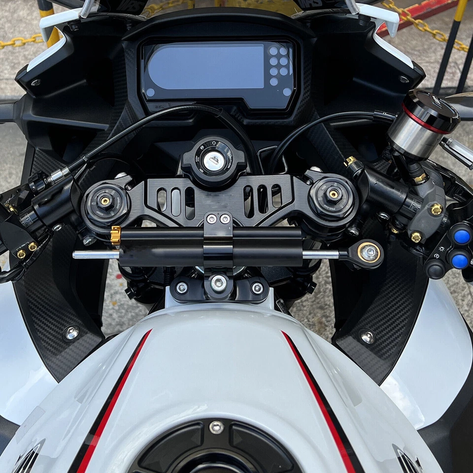 Amortiguador de dirección estabilizador negro pieza universal para MV Agusta Brutale F3 F4 F4RR Foto 2 de 4