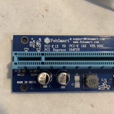 6 FebSmart PCI-E Riser for Bitcoin Litecoin ETH Coin Mining 6 PIN Powered PCIE