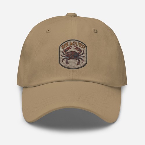 Cappello da granchio legato alla baia ricamato pesca papà cappello berretto costiero outdoor - Foto 9 di 11