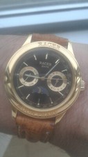 Racer Orient MOON-PHASE H49907V-70 CS BLACK Vintage Collection Watch NOS Japan