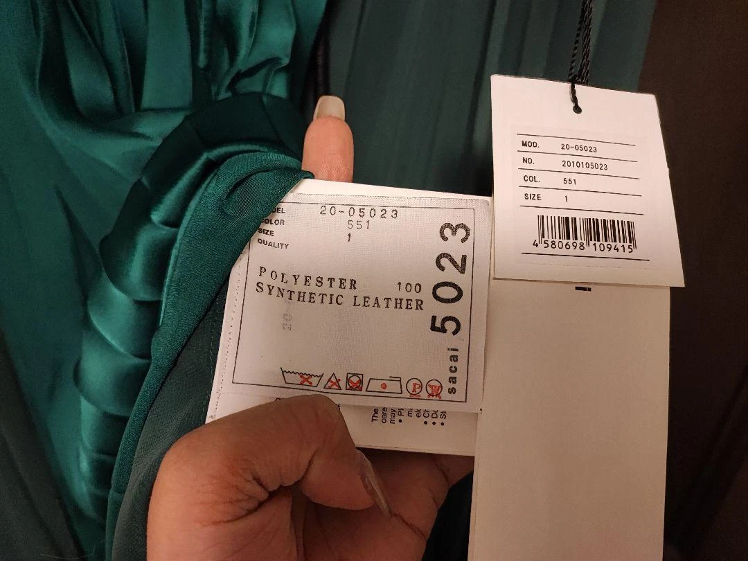 [Nuovo] Abito a pieghe Sacai commutabile verde docking 1