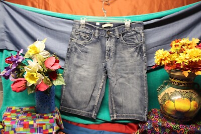 Route 66 Women's Blue Denim 5 Pocket Csual Capri Chino Bermuda Shorts   Size 32